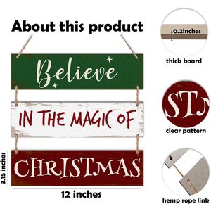 3 cartelli natalizi da appendere con corda per decorazioni festive per la casa - Product Image 2