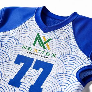 Ensemble d'uniformes de football japonais personnalisés pour hommes, maillot en mesh sublimé, pantalon rembourré, tenue de sport d'équipe, kit d'équipement de jeu, vente OEM professionnelle - Product Image 6