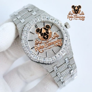 Moissanite <b>Set</b> <b>Watch</b> Full <b>Set</b> Moissanite Wristwatch Crystal Accent Quartz <b>Watch</b> Detailed Steel <b>Watch</b> Custom Moissani. - Product Image 5