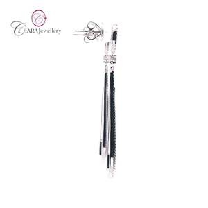 DIRECT FACTORY ELEGANT HIGH-END JEWELLERY 18K AU750 WHITE GOLD VS NATURAL DIAMOND <b>LONG</b> DROP <b>EARRING</b> - Product Image 4