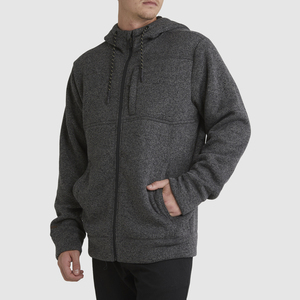 Sudadera con Capucha para Hombre, 100% Algodón, Color Gris Jaspeado, Tejido de Punto, Corte Regular, Informal, para Exteriores, con Bolsillo en el Pecho, Ecológica - Product Image 6