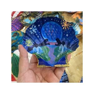 Conchas de Vieira Pintadas a Mano de Vietchoice, Decoración del Hogar con Temática Oceánica, Conchas Pintadas Creativas para Decoración del Hogar y Regalos - Product Image 1