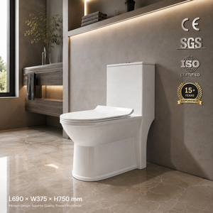 Rimless One Piece Ceramic Toilet Elongated Bowl Dual-Flush Gravity Flushing S-<b>Trap</b> Floor Mounted Contemporary Lavatory Bathroom - Product Image 5