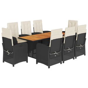 Juego de Comedor para Jardín en Negro, Marrón, Crema y Blanco - Product Image 2