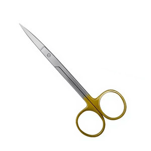 Tijeras Quirúrgicas Alemanas Premium TC Iris de 4.5 Pulgadas, Rectas, de Carburo de Tungsteno, para Microcirugía Dental, de Acero Inoxidable, Manuales, con Certificación CE - Product Image 2