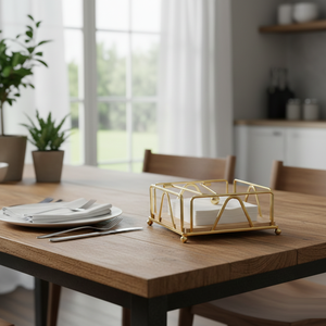 Porte-serviettes en métal et bois moderne pour table de restaurant 2024 - Product Image 4