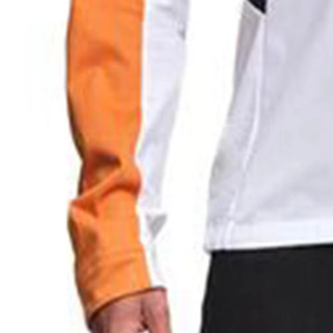 Veste de sport coupe-vent à capuche pour homme, orange, blanc, noir, color block, fermeture éclair sur le devant, coupe classique, vêtements d'extérieur pour l'automne - Product Image 5