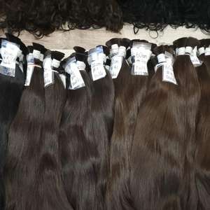 Extensiones de cabello a granel recto sedoso europeo ruso al por mayor 100% cabello humano crudo sin procesar negro y marrón - Product Image 6