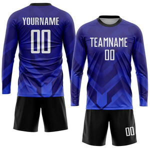 ชุดเสื้อฟุตบอลแบบซับลิเมชั่นสั่งทำพิเศษ แขนยาว สีน้ำเงิน ลายเรขาคณิต ระบายเหงื่อได้ดี ชุดทีม ยูนิฟอร์ม ผู้ใหญ่ ใส่ได้ทั้งชายและหญิง - Product Image 2
