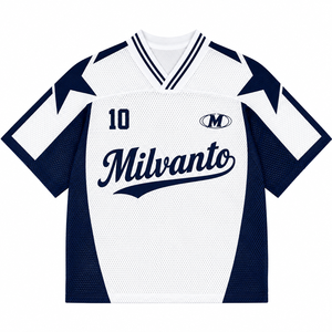Camiseta de fútbol de malla personalizada para hombre |   Camiseta Deportiva de Manga Corta con Cuello en V, 100% Poliéster, 220 GSM, Malla Transpirable |   Jersey Sublimado con Cuello en V - Product Image 1