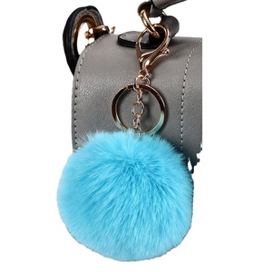 Porte-clés en peluche 6/8/10cm, pompon moelleux, décoration pour sac à dos, porte-clés <span class=keywords><strong>de</strong></span> voiture, accessoires cadeau pour fille - Product Image 5