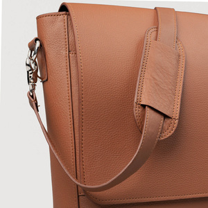 Full Grain Naturally Milled Cowhide Leather Carismatico Brown Messenger Bag with <b>Laptop</b> Phone Pockets Card <b>Holder</b> Pen <b>Holder</b> - Product Image 5