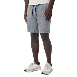 Custom Logo <b>Men's</b> Casual Acid Wash Denim Shorts Elastic Waist <b>Drawstring</b> Summer Beach Streetwear Cotton <b>Jean</b> Shorts for <b>Men</b> - Product Image 2