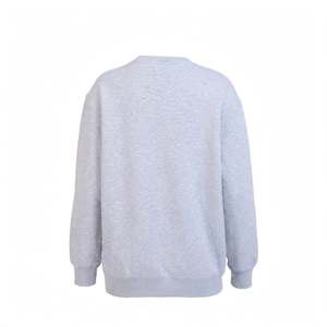 เสื้อสเวตเชิ้ตผู้หญิงทรงโอเวอร์ไซส์ คอกลม มีซับใน สีเทาล้วน ผ้าโพลีเอสเตอร์/คอตตอนผสม สไตล์ลำลอง แขนยาว ทอแบบทอผ้า สไตล์ฤดูใบไม้ร่วง - Product Image 4