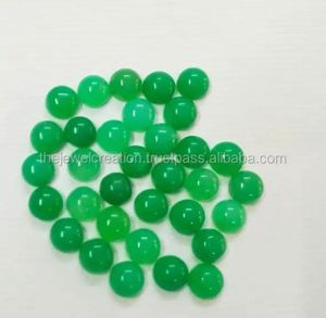 Cabochons lisses en chrysoprase naturelle verte de 3 mm, calibrés, certifiés IGI, qualité AAA, vente en gros pour la fabrication de bijoux - Product Image 2