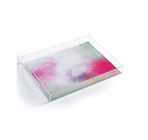 Decorative Custom <b>Clear</b> Acrylic Rectangle Food Serving Tray Amazing yellow & White Printed Crafts for <b>table</b> Food Serving Tray - Product Image 3