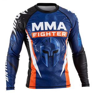 Camisetas de compresión MMA sublimadas de manga larga de secado rápido para hombre, tallas grandes, Rash Guard Bjj, Rash Guard MMA, Rash Guards en venta - Product Image 4