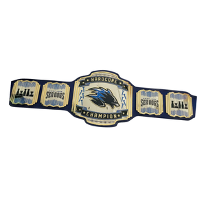 Cinturón de Campeonato Hardcore de los Saint John Sea Dogs - Cinturón Deportivo Azul Personalizable con Detalles Dorados - Trofeo Premium de Colección - Product Image 6