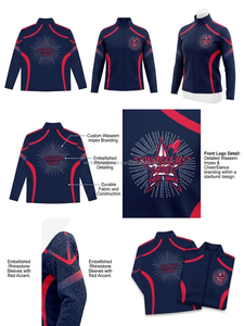 Vestes d'échauffement pour la danse, vêtements d'entraînement pour adultes, vêtements de danse de qualité supérieure, veste d'équipe de cheerleading, nylon/polyester, longue - Product Image 4