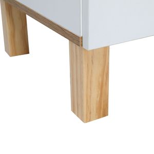 Mobile bagno singolo in legno massello bianco con venature del legno - Product Image 5