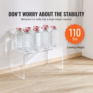 Glossy <b>C</b>-<b>Shaped</b> Clear Acrylic Coffee <b>Table</b> 16.3 Inch High End <b>Table</b> Transparent Side <b>Table</b> for Drink Food for Home Office Use - Product Image 3