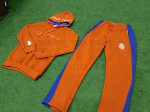 Conjunto Deportivo de Invierno para Hombre, 100% Algodón, Tallas Grandes, Diseño Nuevo, Pantalón Acampanado, Sudadera con Capucha Extra Grande, Logotipo Personalizado, 2 Piezas - Product Image 3