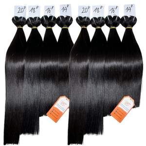 Extensiones de Cabello Humano en Bruto, Trama de Máquina de Ondas Rectas Sedosas Remy, Supergruesas, de Alta Calidad, 100%, Color Negro Natural Vietnamita, Grado 12A - Product Image 6