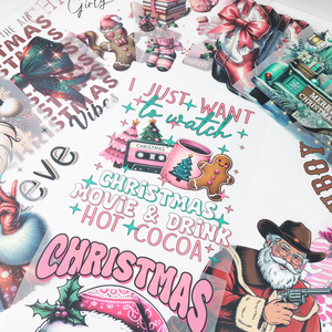 Venta al por mayor etiqueta adhesiva de diseño personalizado Transferencia de planchado impermeable lavable Navidad Dtf transferencia de calor para camiseta bolsa con capucha - Product Image 5
