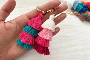 Handmade 4 Layer Multi Color Macrame Keychain Cotton Rope Layered Design <b>Bag</b> Charm <b>Key</b> Holder Modern Style From India - Product Image 2