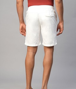 Men's White Cotton Regular Fit Shorts - Product Image 4