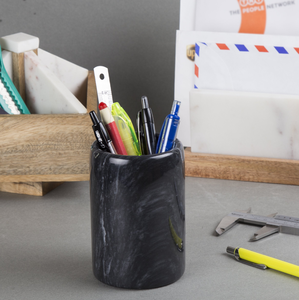 Marble Pencil Holder Simple Style Marble Pen Holder Home Decor Storage Jar Attractive Design <b>Table</b> Decoration Pencil Holder - Product Image 1