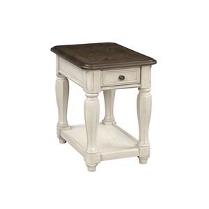 Tavolino da Salotto Antico Bianco e Marrone con Vano Portaoggetti, Elegante Arredamento per Soggiorno - Product Image 1