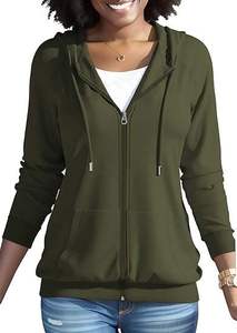 Sudadera con capucha de invierno para mujer, nueva, de manga larga, con cremallera y bordado, estilo casual urbano, personalizable - Product Image 6