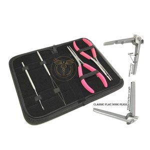 Pinzas para Colocación y Extracción de Extensiones de Cabello con Mordazas Ranuradas Horizontales, Doble Resorte, Empuñadura Ergonómica de Espuma Suave, Micro Anillo - Product Image 5