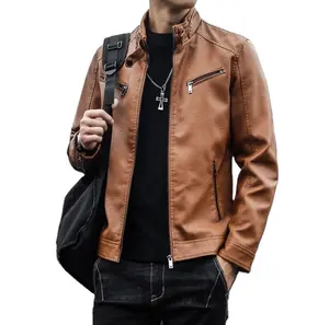 Top fabrication fournisseur automne et hiver nouveaux vêtements en cuir véritable veste de mode décontractée pour hommes - Product Image 1