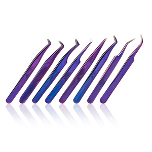 Anti-Static Anti-Magnetic Curved Eyelash Tweezers Surgical Grade Stainless Steel Smooth Tip for Professional <b>Lash</b> Artists Custom - Product Image 1