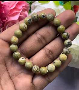 ลูกปัดหยกธรรมชาติทรงกลมขนาด 8 มม. ขัดเงาสำหรับทำสร้อยข้อมือ - Product Image 1