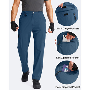 Pantalones de senderismo para hombre con cintura ajustable, estilo streetwear con múltiples bolsillos, ideales para senderismo y ropa de trabajo, pantalones de senderismo a la moda. - Product Image 6