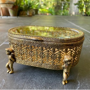 Boîte de rangement de vanité en laiton et aluminium, décorative et prestigieuse, pour hôtels et décoration de table à domicile - Product Image 4