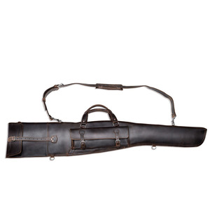 Oem Custom Made Bags Premium Genuine Leather Slip Bag <b>Brown</b> Leather Hunting Case Durable Hunting Shooting Case - Product Image 6