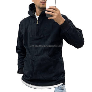Half Zip Up Hoodies para hombres Logotipo personalizado Cremallera para hombres Sudaderas con capucha de gran tamaño Sudaderas Casuales - Product Image 2