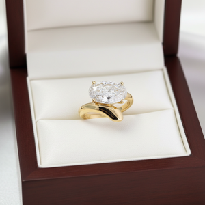 2.50 CT Oval Cut Zircon Diamond Trendy Bypass Shank <b>Solitaire</b> Engagement <b>Ring</b> 925 Sterling <b>Silver</b> Anniversary Wedding Party Gift - Product Image 3