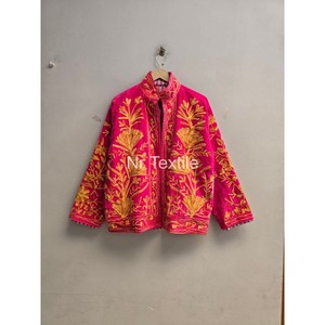 Chaqueta de Invierno para Mujer con Cuello Alto y Manga Larga, Bordado Floral a Mano, Forro de Algodón, para Otoño e Invierno - Product Image 3