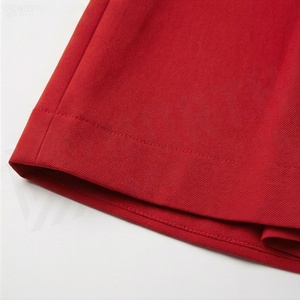 Women High Waist A-Line <b>Mini</b> <b>Skirt</b> With Belt Solid Color Woven Fabric <b>Red</b> - Product Image 6