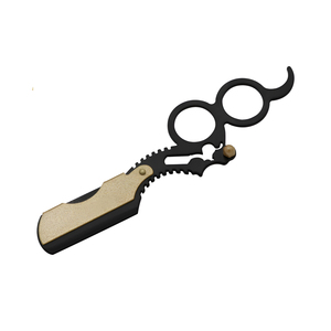 Gran oferta, de borde recto para dedos maquinilla de afeitar, herramienta de modelado de acero inoxidable, maquinilla de afeitar de peluquero de doble anillo para hombres con logotipo personalizado - Product Image 1