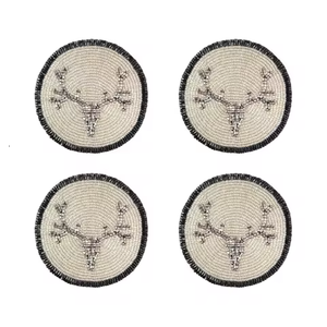 Designer Seed Beads <b>Coaster</b> Embroidery Handmade Drink Mat Trendy <b>Beaded</b> Embroidery <b>Coaster</b> For Stylish Table Setting - Product Image 4