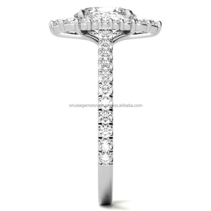 Anillos de Bodas de compromiso de Plata de Ley 925 de lujo al por mayor 2ct 7*9mm corte ovalado diamante cultivado en laboratorio anillo de dedo del pie de alta calidad regalo - Product Image 4