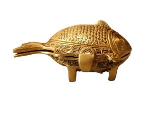 Handcrafted Brass Fish Figurine Eco-Friendly High Quality Decorative Golden Fish Sculpture Vintage Tabletop Home Decor <b>Ornament</b> - Product Image 1