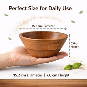 Tazón de Madera para Ensaladas, para Mezclar Masa, Refrigerios, Frutas, Cereales y Sopa (15.2 cm de Diámetro, 7.6 cm de Altura) - Product Image 5