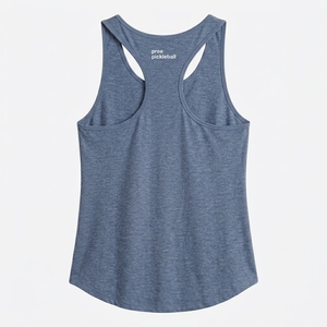 Pickleball Women's Sporty Performance Tank <b>Top</b> <b>Racerback</b> Scoop Neck Curved Droptail Hem A-Line Silhouette Solid Knitted - Product Image 2